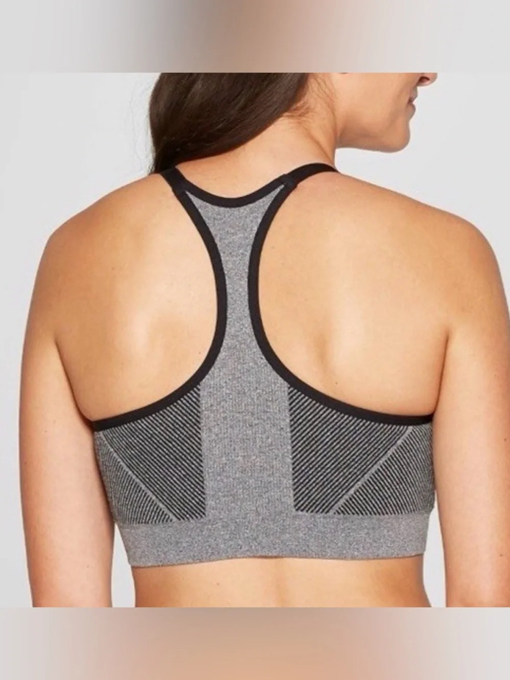 Auden Nursing Yoga Bra Heather Gray Racerback Wireless Seamless Sz Medium NWT